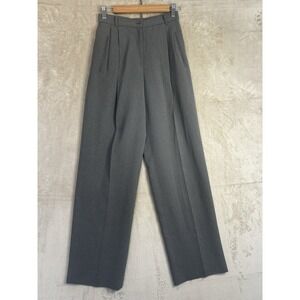 Liz Claiborne Collection Grey Wide Leg Trousers High Rise Womens 4 Vintage